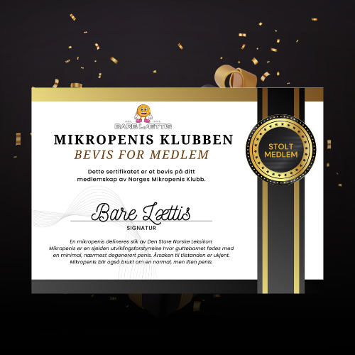 Mikropenis Klubben - Diplom